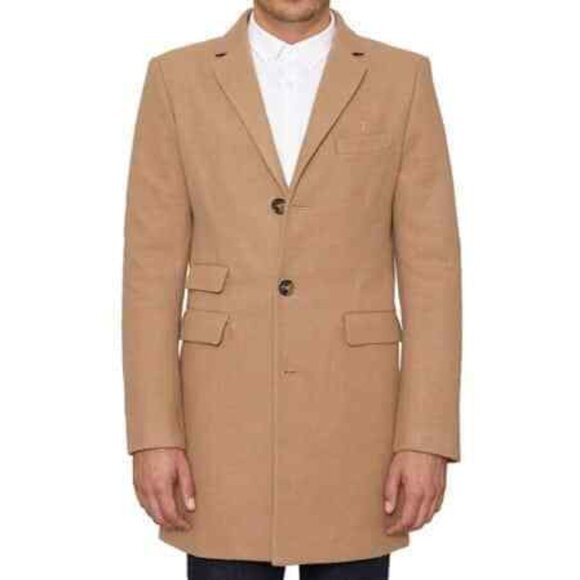 Farah Askern Wool Blend Overcoat Camel Small - Picture 2 of 4